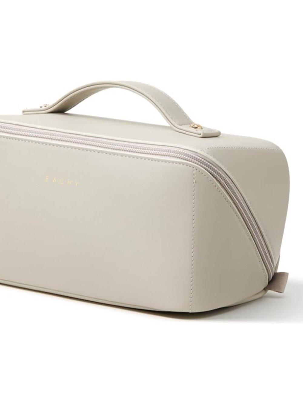 Travel Makeup Bag for Women, Flat Open Cosmetic Bag, Gray, Medium | Flat-open co